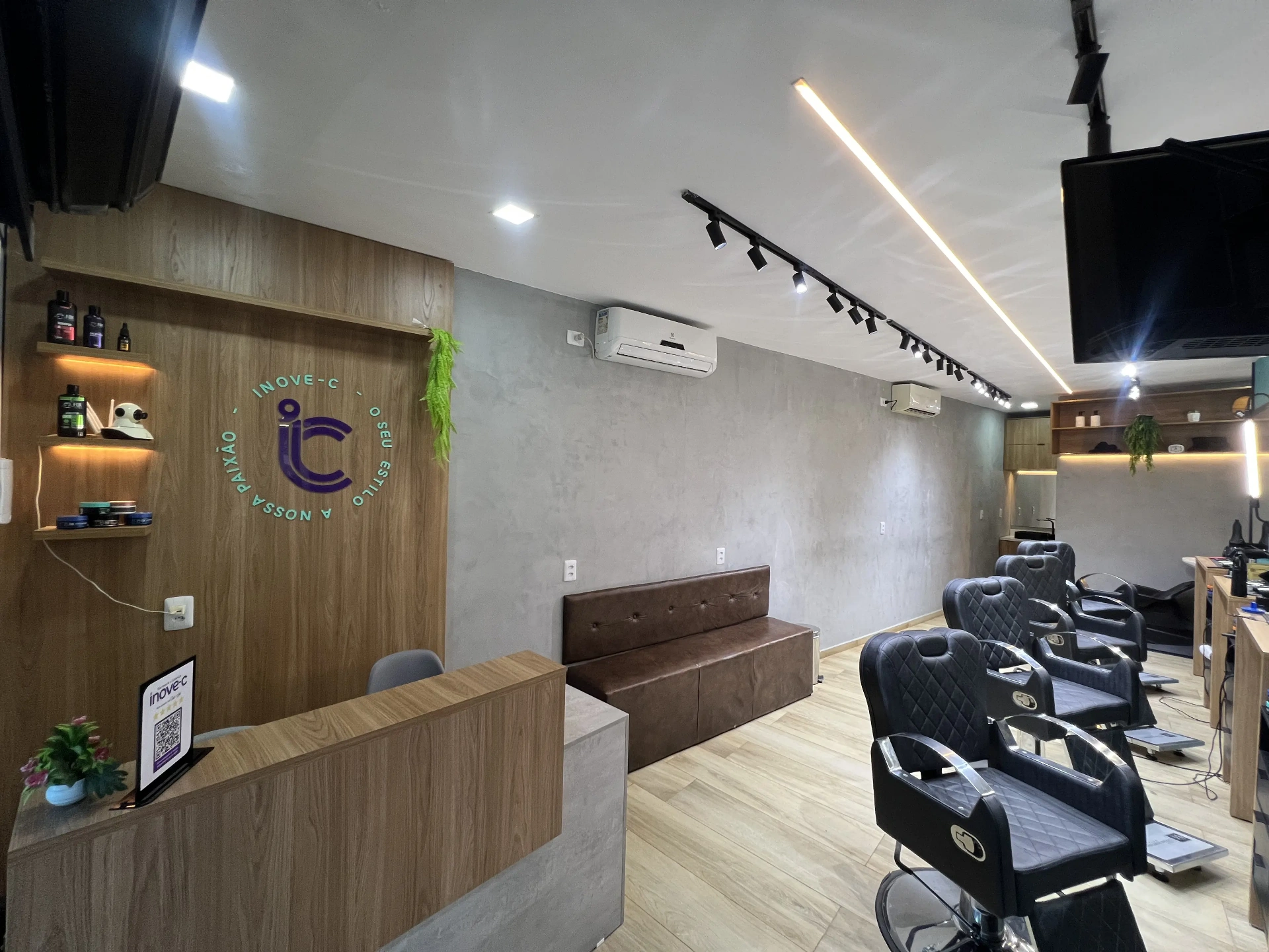 Ambiente da barbearia Inove-c